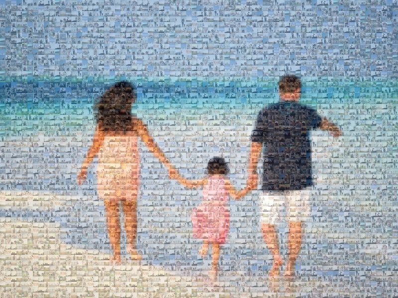 Holiday photo mosaic gift made from holiday memories