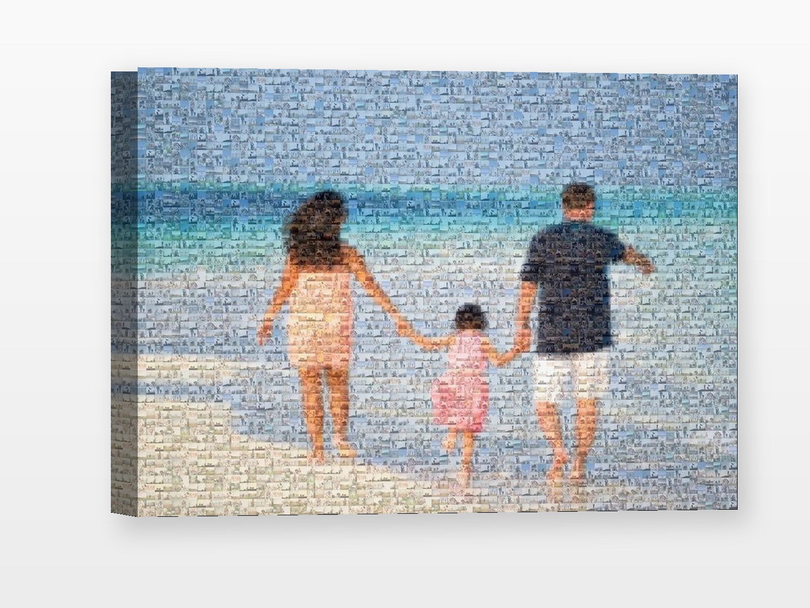 Photo mosaic printed on stretched canvas